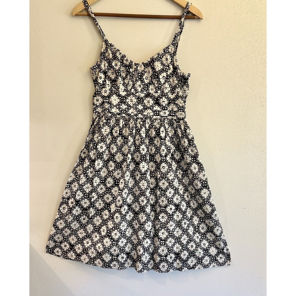 VINCE Dress Womens 6 Floral Print Knee Length Sundress Sleeveless Black